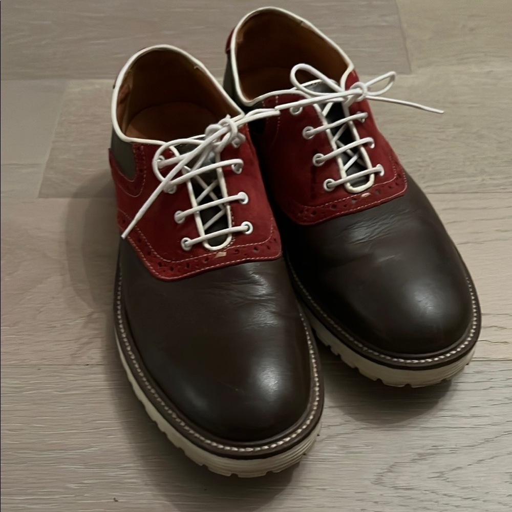 Zara Brown and Red Oxford Derbys with Classic Design